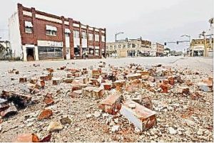 Damage in Cushing, OK