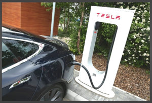 Tesla Model S "plugged in"